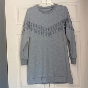 Gray tassel tunic